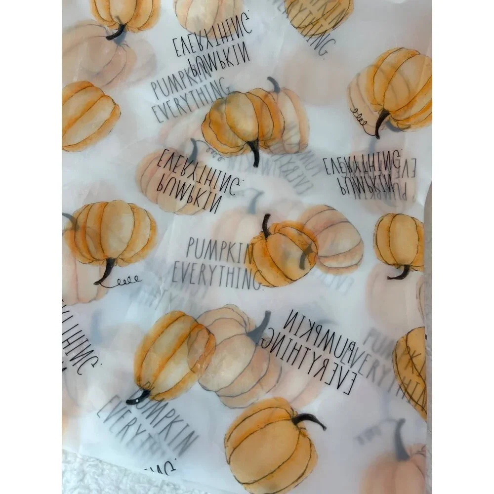 Rae Dunn Pumpkin Everything Shower Curtail Vinyl Halloween Fall Thanksgiving